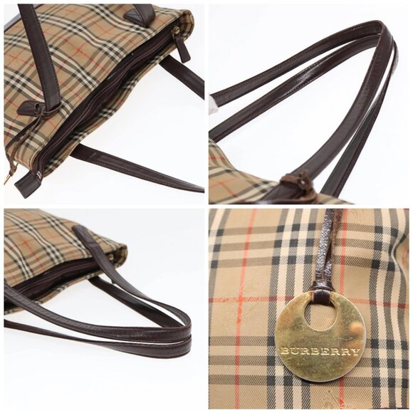 BURBERRY Nova Check Tote Bag Canvas Beige Auth 91273 - Picture 16 of 16